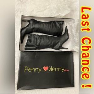 Black Real leather scrunch boots